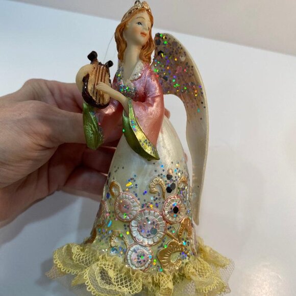Angel Playing the Lyre Christmas Tree Ornament - Picture 4 of 6
